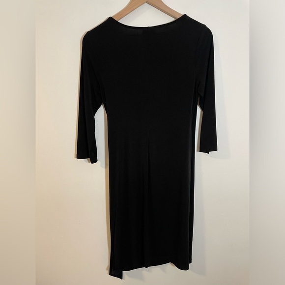 Oh Baby By Motherhood Black Elbow Sleeve Wrap Ity Dress W/ Waist Tie Size Medium - Picture 5 of 9